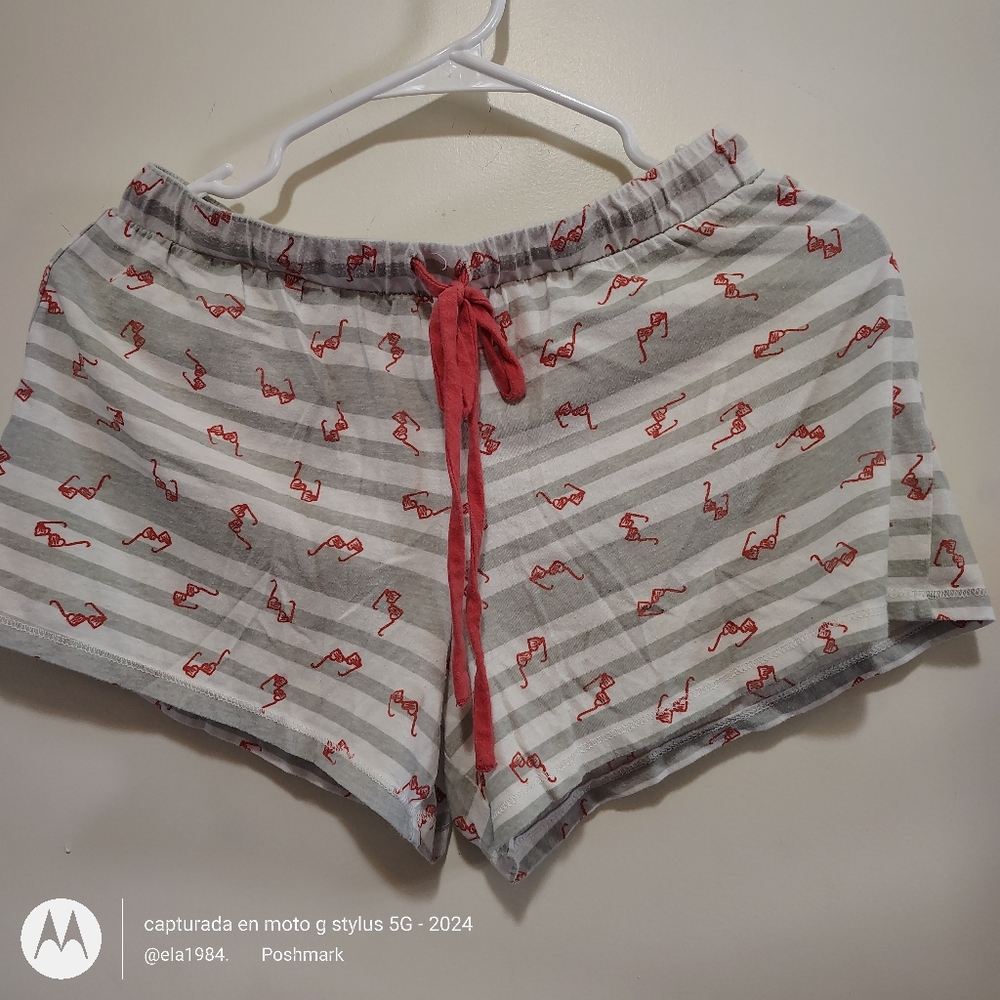Cuddl Duds Gray and Red Sleepwear Shorts